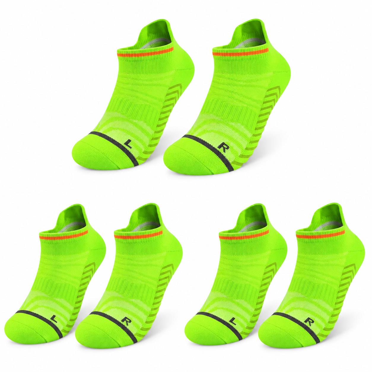 Носки спортивные для бега короткие 3 пары M р. 35-40 Салатовый (SH-RUN-SOCKS-3P-GN-M)