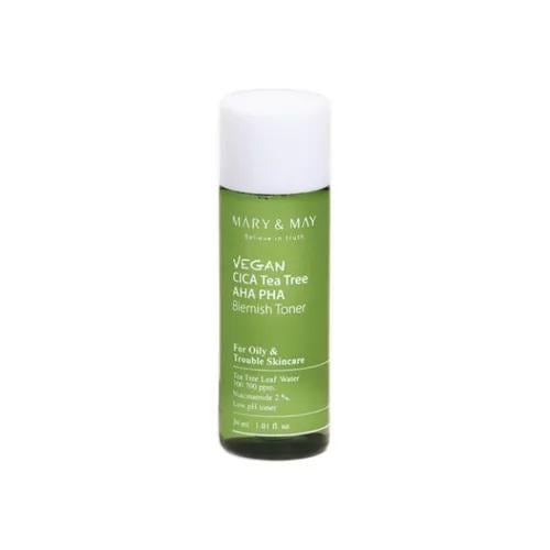 Тонер для лица успокаивающий Mary&May Vegan CICA Tea Tree AHA PHA Toner с чайным деревом и кислотами 30 мл (2925845050)