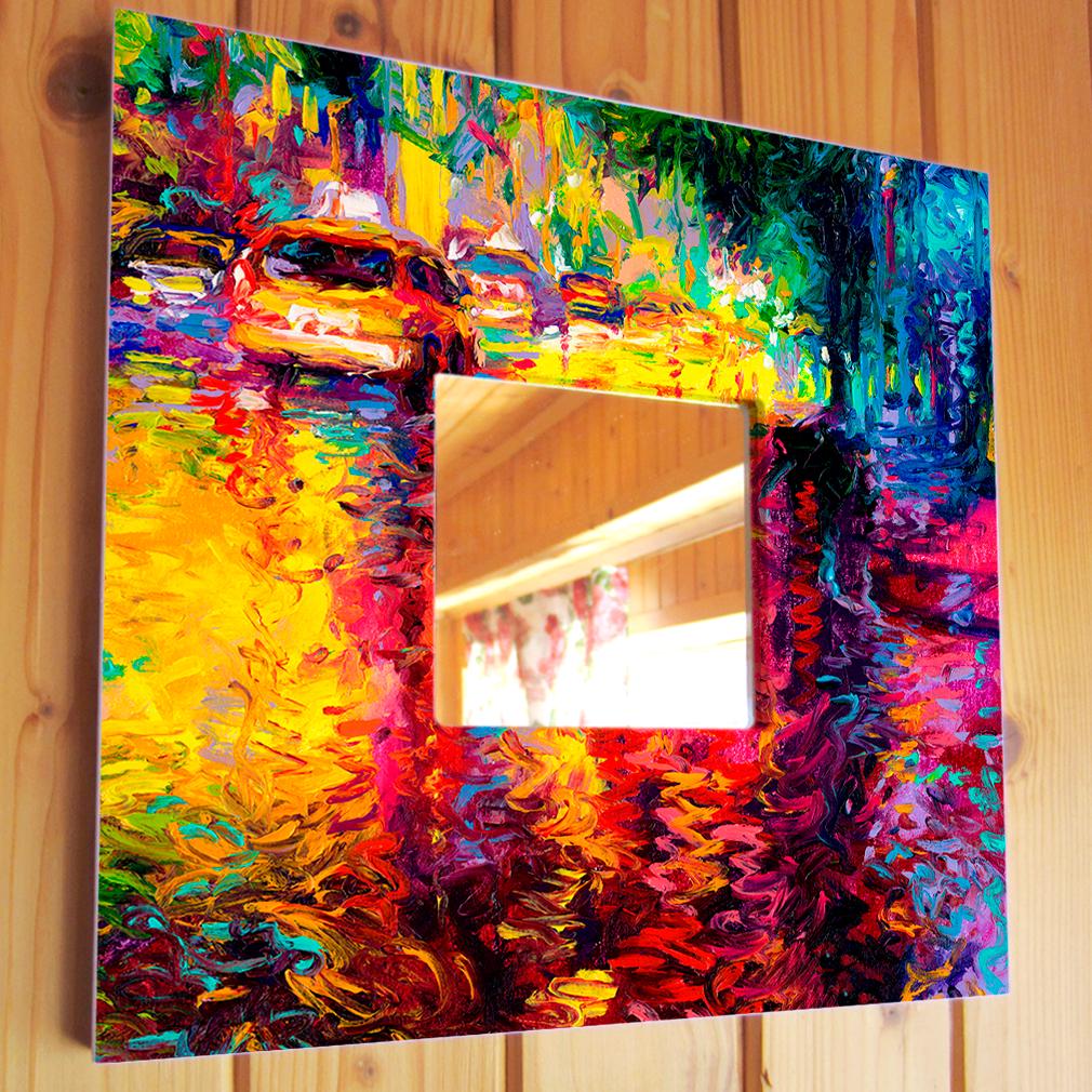 Зеркало декоративное Город современное искусство 260х260 мм (M03807)