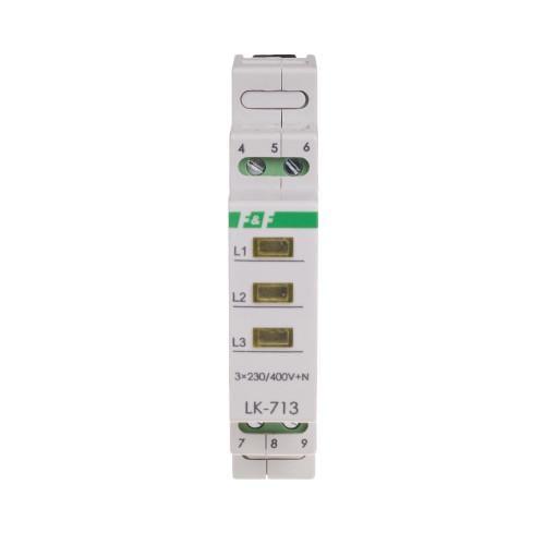 Индикатор LK-713Y 3×230 V+N- F&F (00000062603)