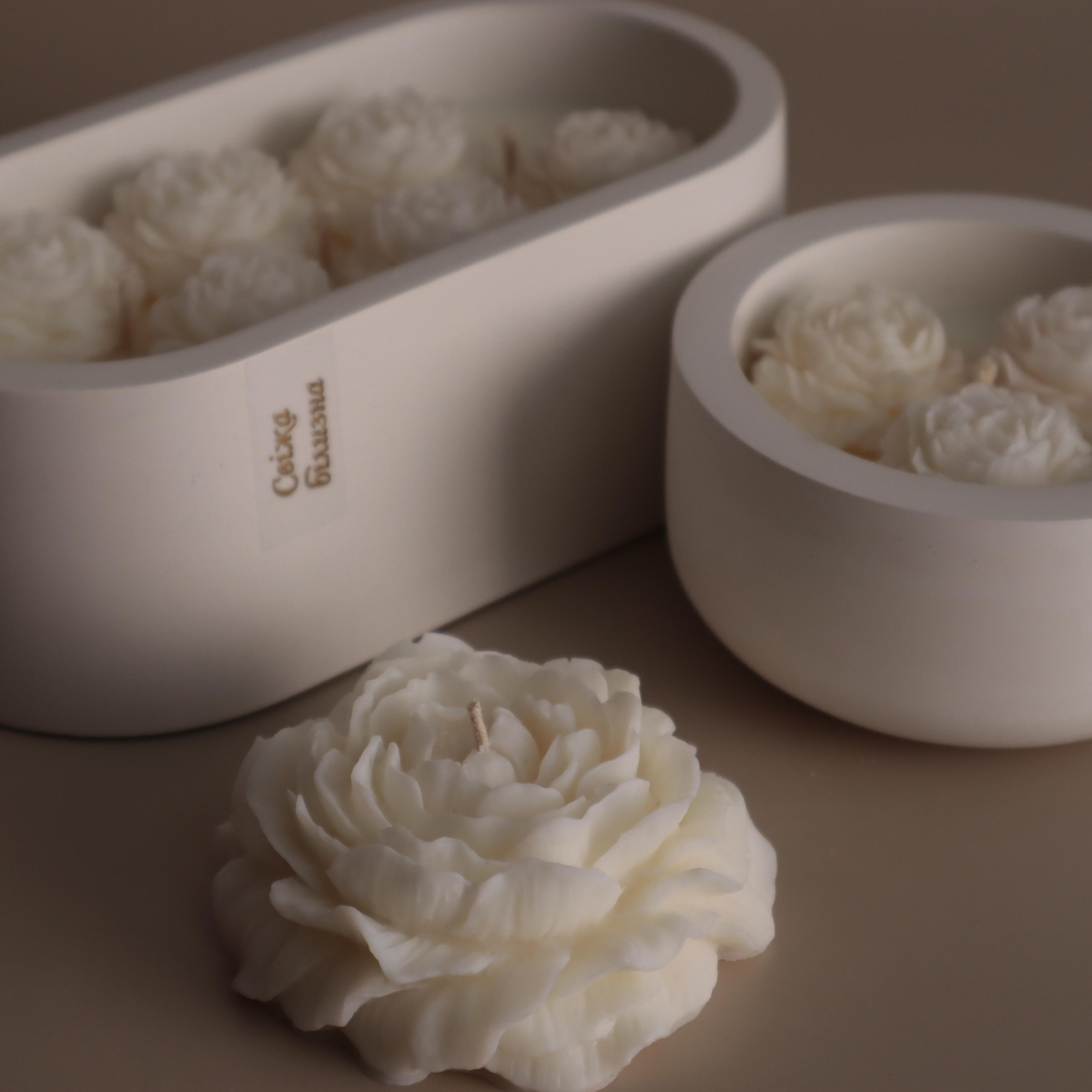 Подарунковий набір аромасвічок Wax Harmony Ваніль з білими півоніями та півонія Білий (3000352)