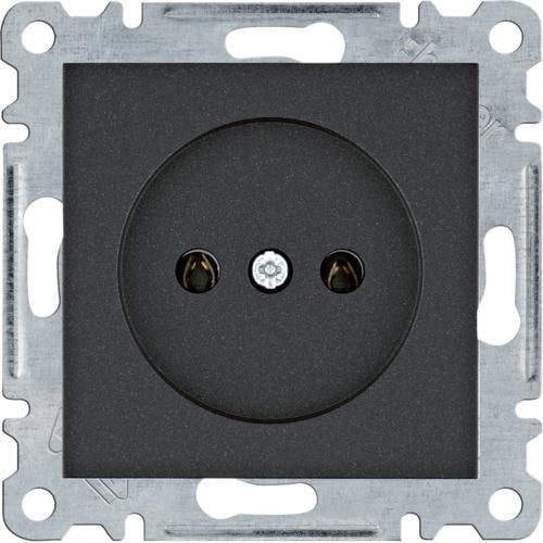 Розетка одинарная Hager без з/к Lumina 16А/230V Черный (28685533)