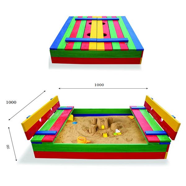 Пісочниця з кришкою 29 дитяча 100х100 см (ASportBaby 322) - фото 3