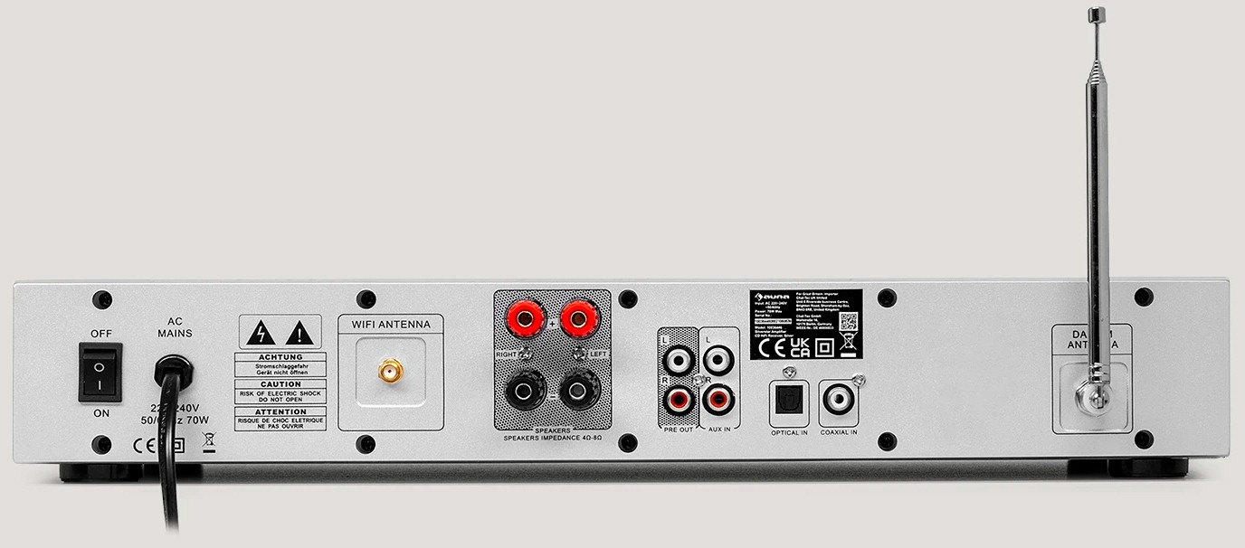 Підсилювач ресивер Auna HiFi CD Silver Star 70 Вт (10036446) - фото 2 Підсилювач ресивер Auna HiFi CD Silver Star 70 Вт (10036446) - фото 2