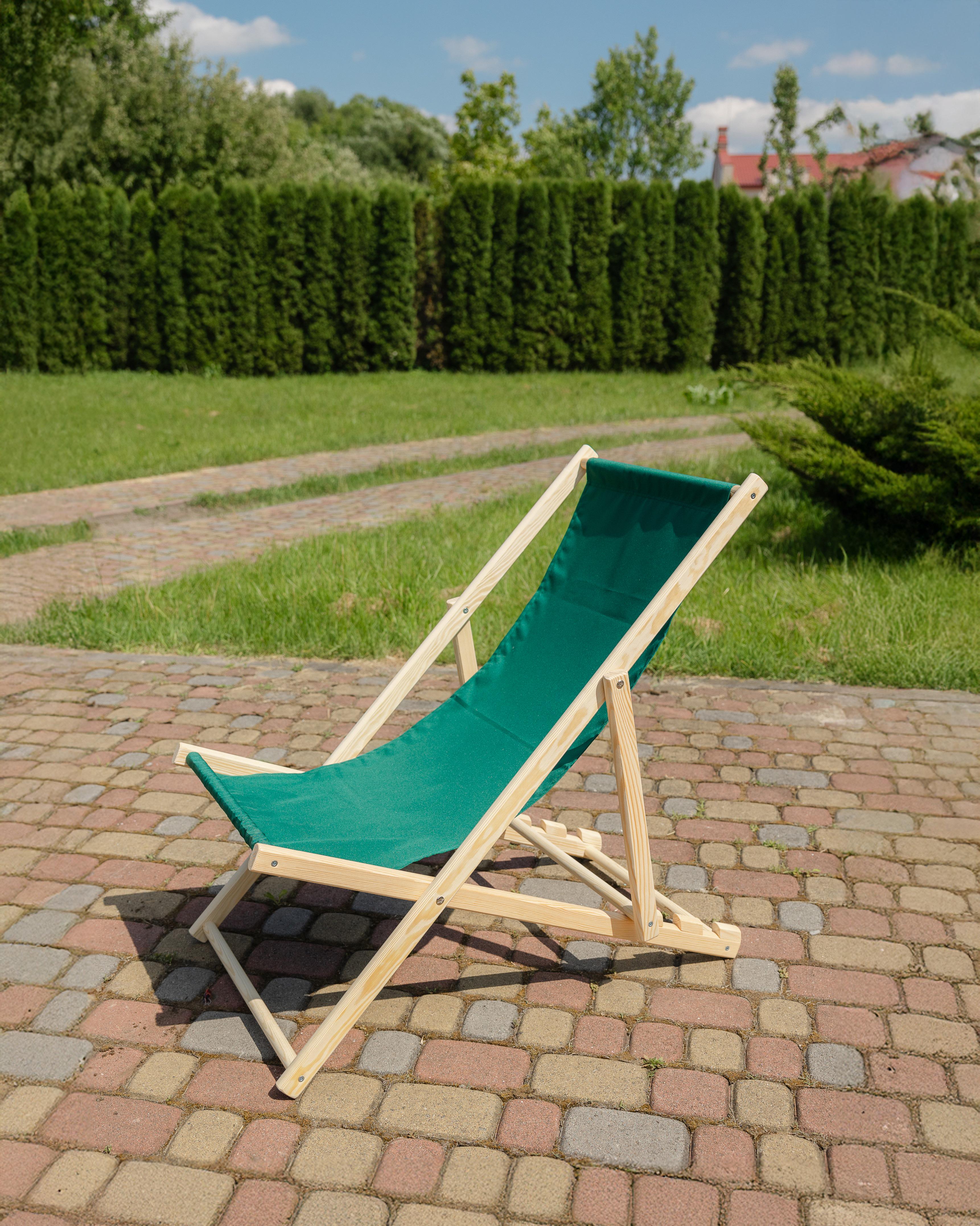 Шезлонг для дачи тканевый XRmaster Зеленый (0001499)