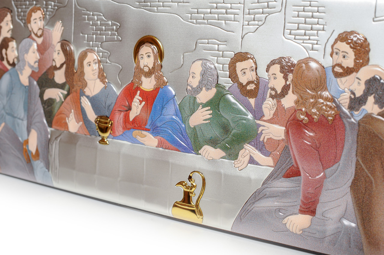 Ікона срібна Таємна Вечеря 38,5x17 см (MA/E1203M-KER) - фото 4 Ікона срібна Таємна Вечеря 38,5x17 см (MA/E1203M-KER) - фото 4