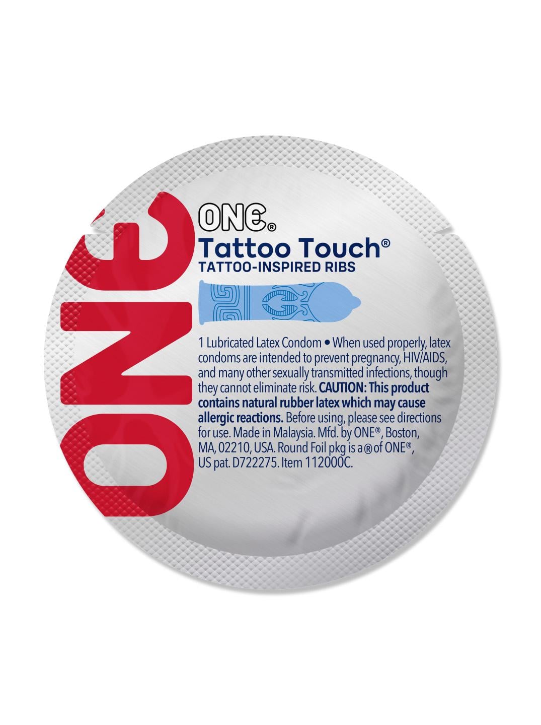Презервативы One Tattoo Touch 3 шт. Синий