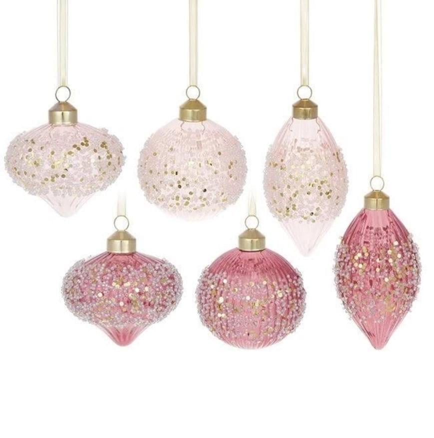 Набір скляних новорічних підвісок 8-11 см. 12 шт. 12923