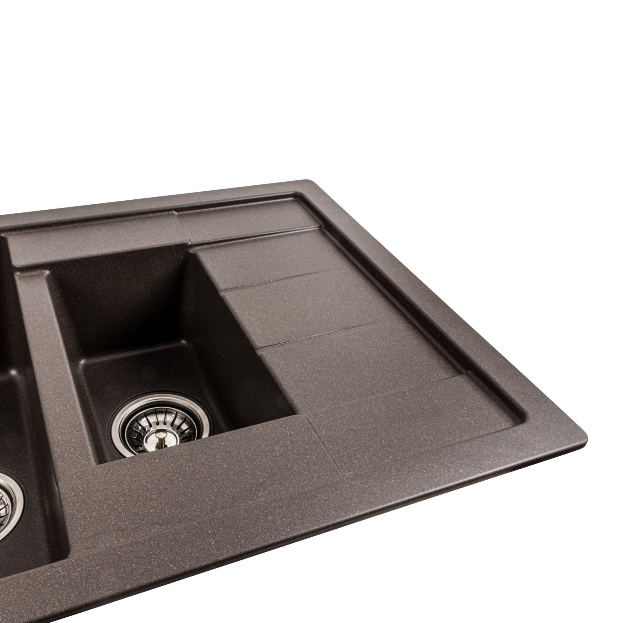 Мийка гранітна для кухні Platinum 7850W TOSKANA матова Темна скеля - фото 3