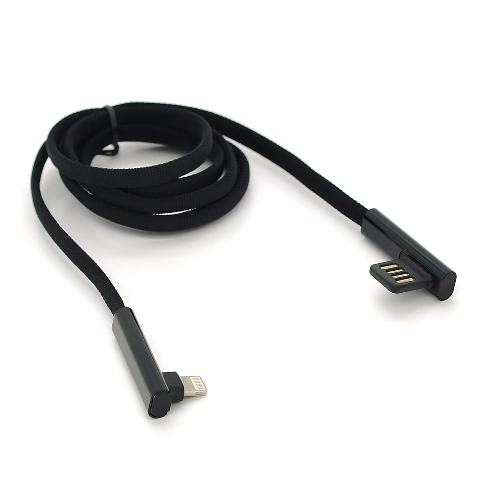 Кабель PZX V-113 USB Lightning 4,0A угловой 1 м Черный (7444)