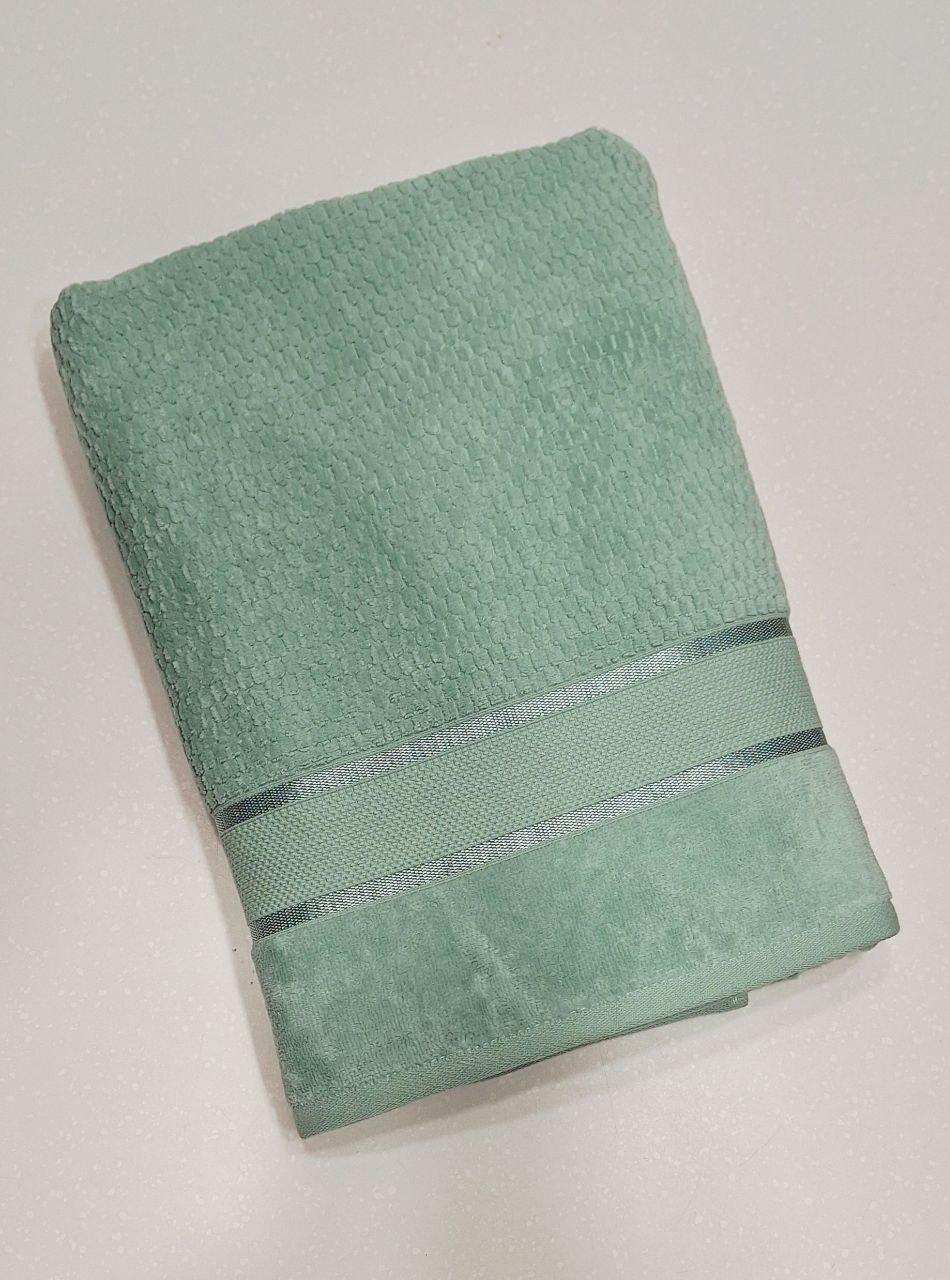 Полотенце банное махровое Aisha Home Textile Соты 70x140 см Мятное (1954)