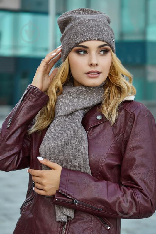 Комплект «Беатрис» (шапка и шарф) Braxton темный кофе 56-59