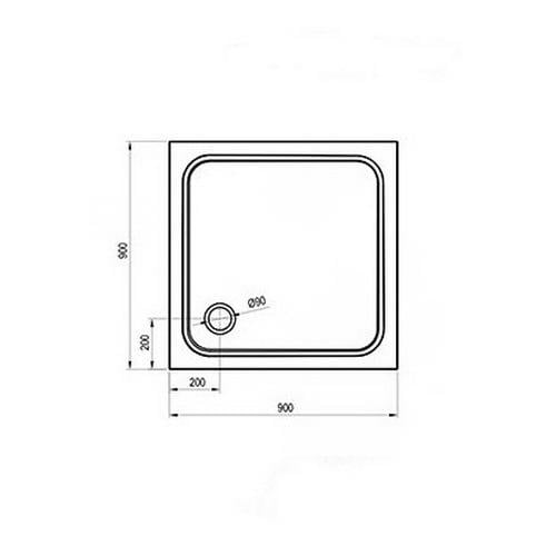 Піддон для душу Ravak Perseus Pro Chrome XA047701010 із композиту квадратний 90x90x3 см (90495) - фото 2