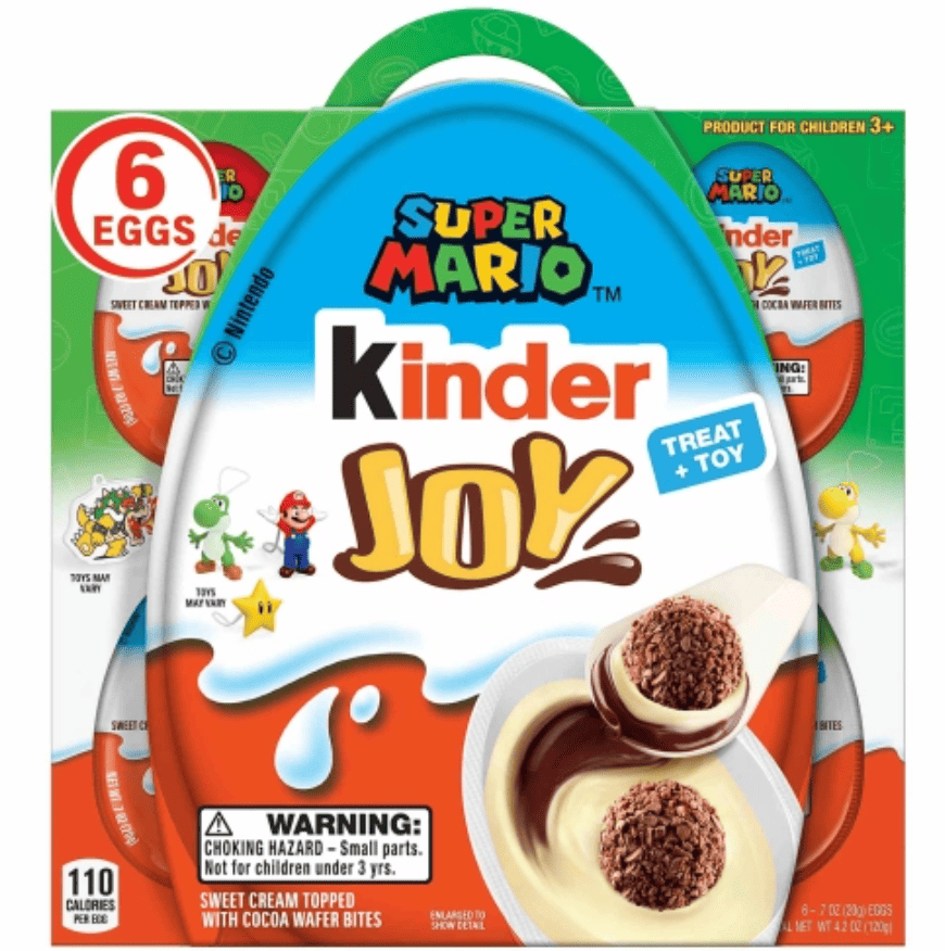 Набір шоколадних яєць Супер Маріо Kinder Joy Super Mario 6 шт. х 20 г (2843858133)