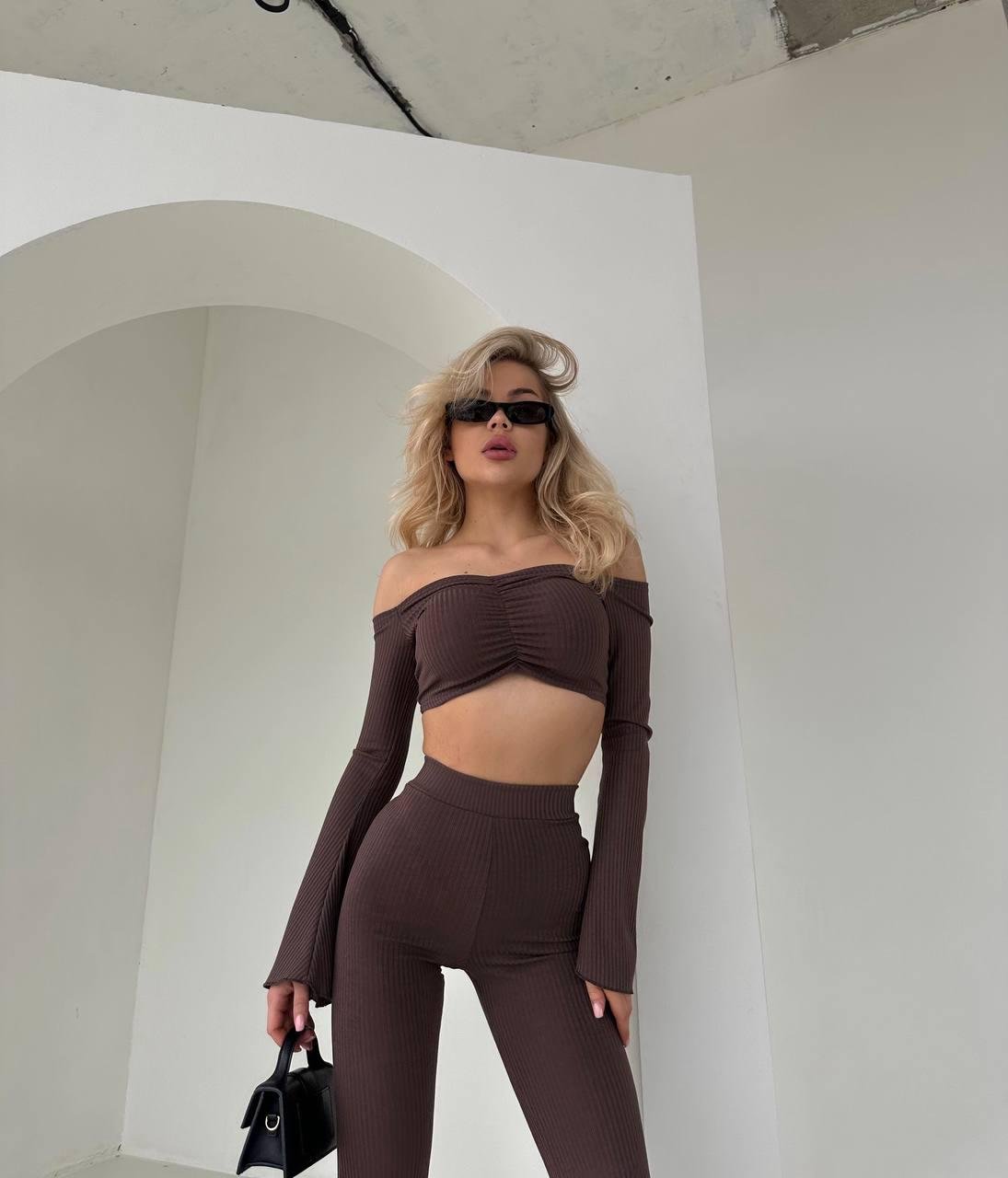 Костюм женский мустанг р. 46-48 Шоколадный (Р1557-269/Н) - фото 9 Костюм женский мустанг р. 46-48 Шоколадный (Р1557-269/Н) - фото 9