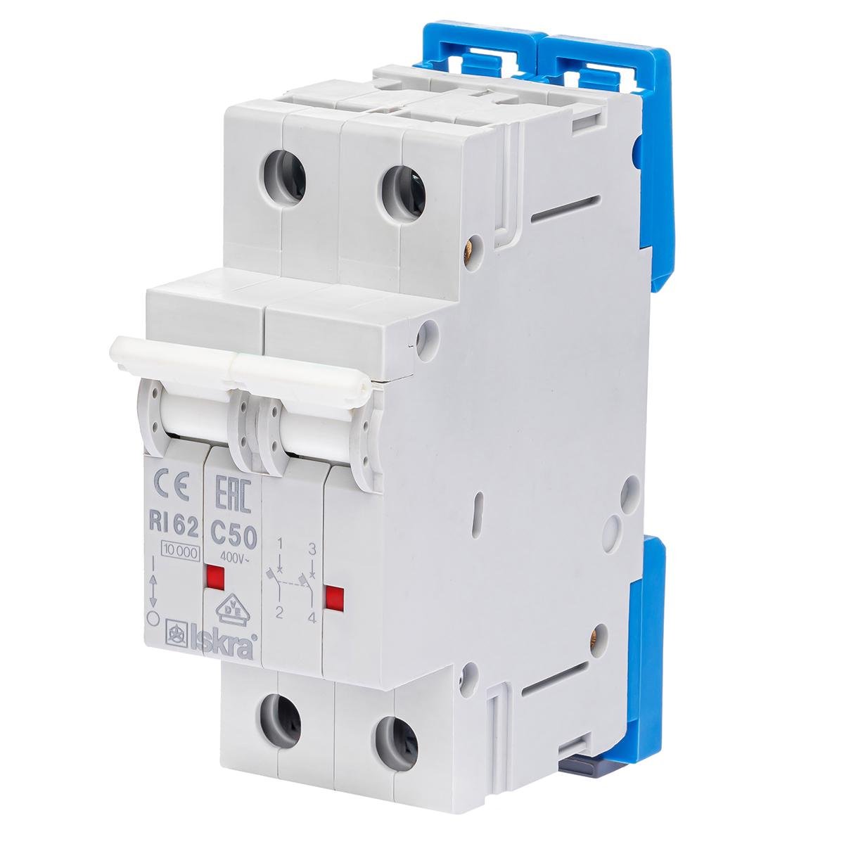 Автоматический выключатель 50A 2P 10 kA C ISKRA RI62C50A (786100157000)