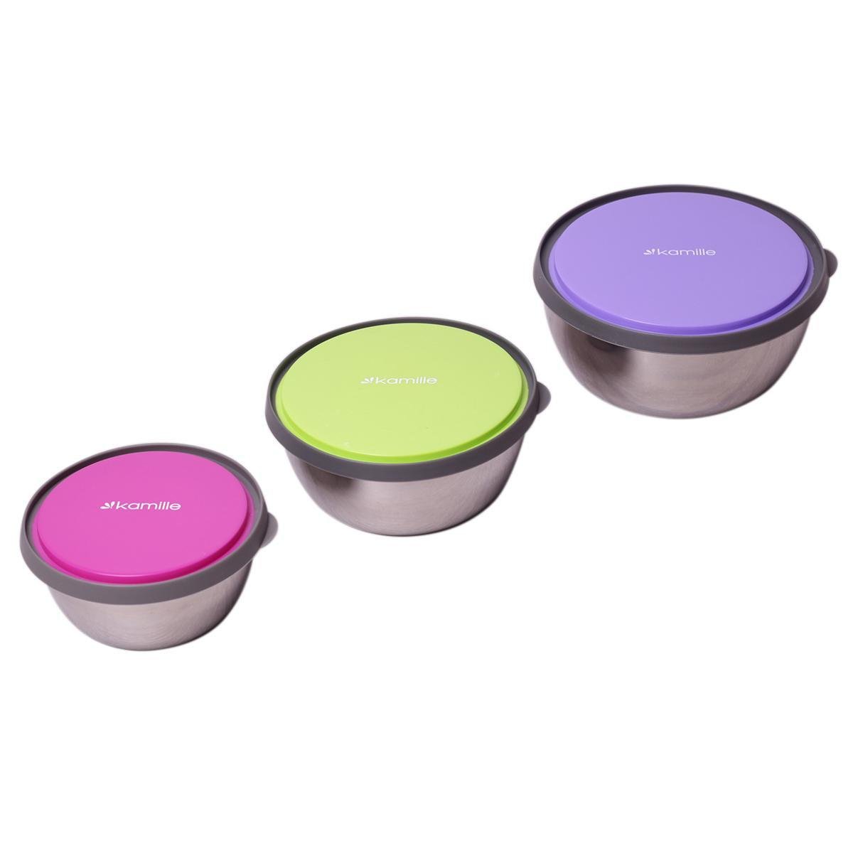 Миски із нержавіючої сталі з кришками Kamille 3 шт. - фото 5 Миски із нержавіючої сталі з кришками Kamille 3 шт. - фото 5