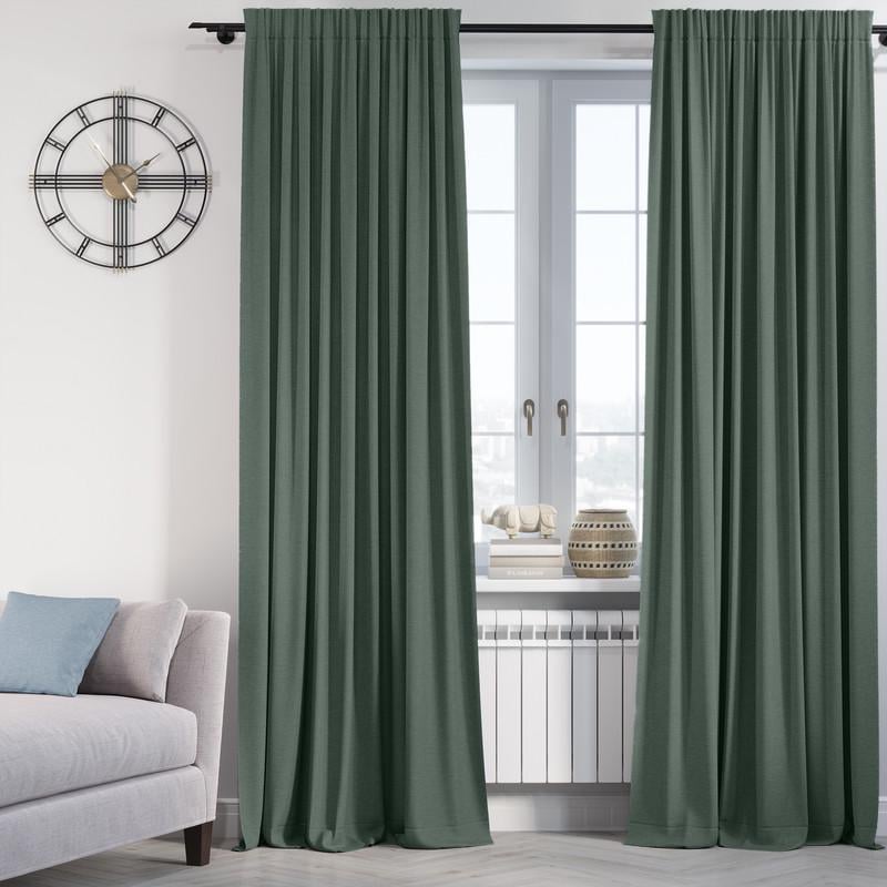 Комплект штор Lux Portiery CALIFORNIA мікровелюр подвійний 250x280 см 2 шт. Зелений (MD 1206) - фото 1 Комплект штор Lux Portiery CALIFORNIA мікровелюр подвійний 250x280 см 2 шт. Зелений (MD 1206) - фото 1