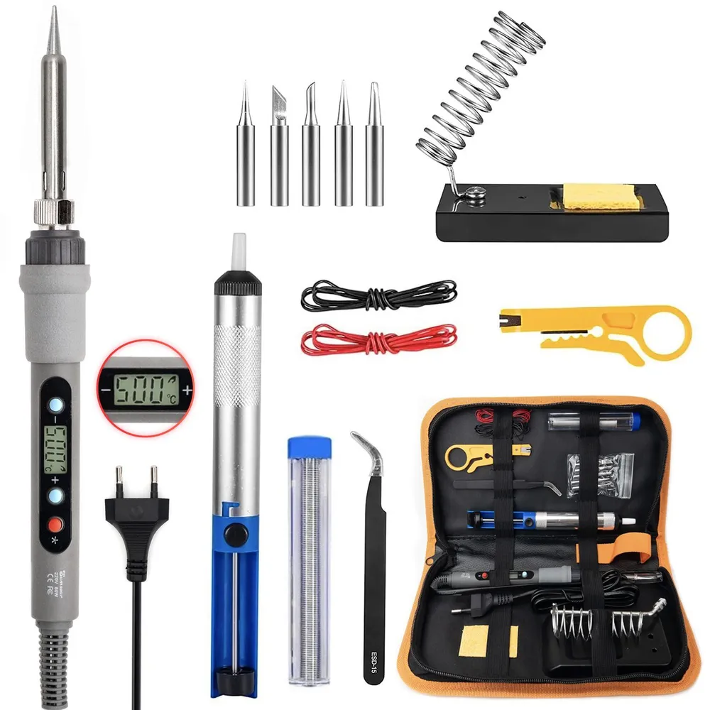 Паяльник з дисплеєм у футлярі 908S 80W та елементи для паяння (id_117615) - фото 6 Паяльник з дисплеєм у футлярі 908S 80W та елементи для паяння (id_117615) - фото 6