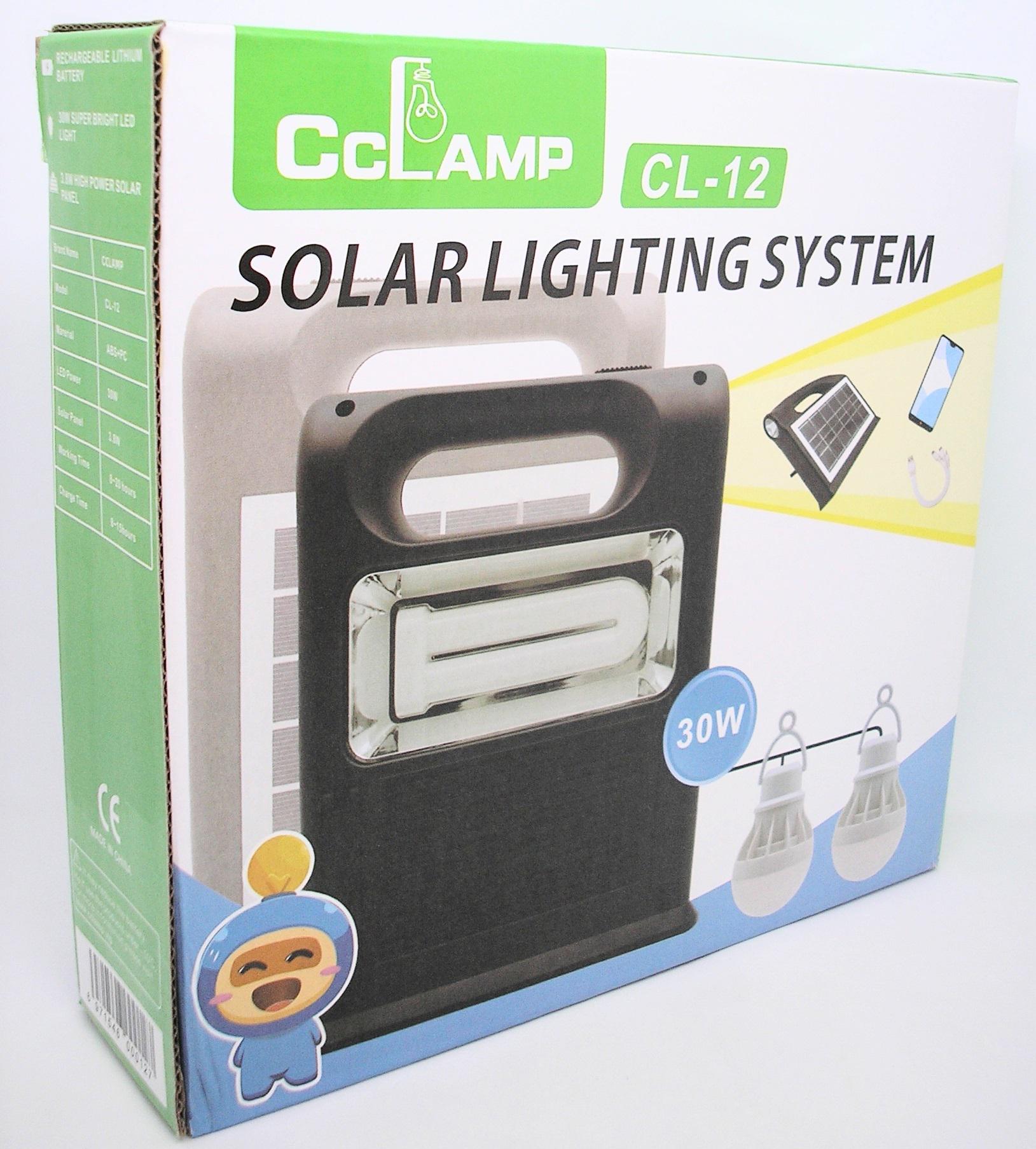 Фонарь-прожектор CcLamp CL 12 30 W с солнечной батареей и светодиодными лампочками - фото 9