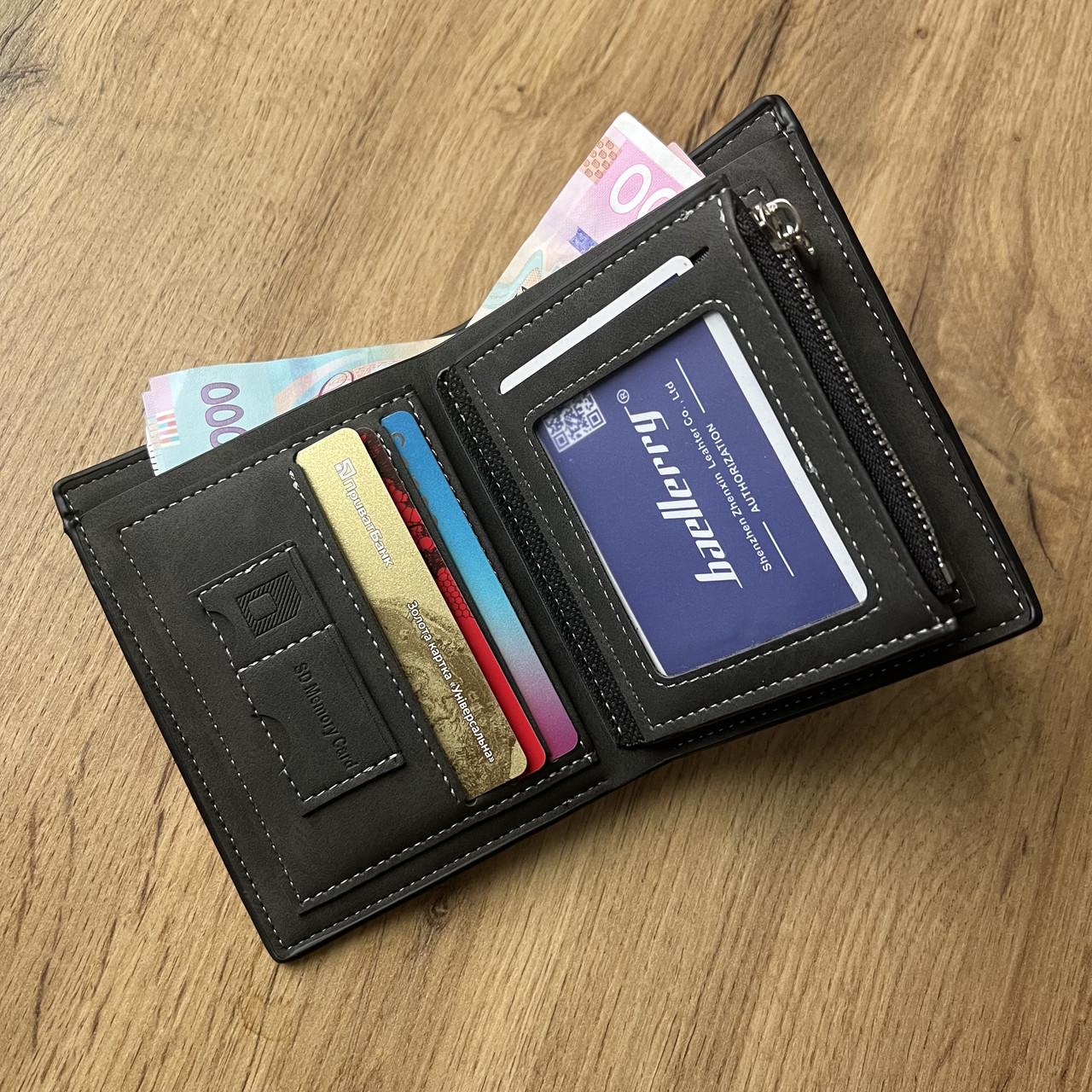 Кошелек вертикальный с монетницей Baellerry Графитовый (w022-1) - фото 3 Кошелек вертикальный с монетницей Baellerry Графитовый (w022-1) - фото 3