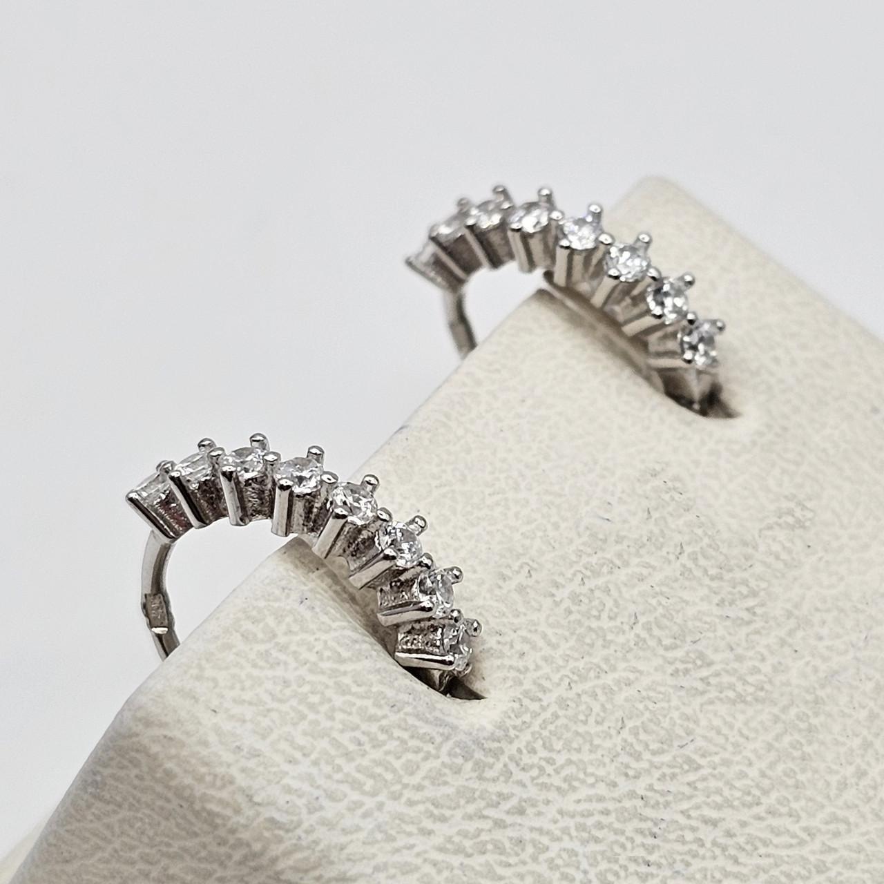 Серебряные серьги-кольца с кубическим цирконием 1,92 г (2965823569) Серебряные серьги-кольца с кубическим цирконием 1,92 г (2965823569)