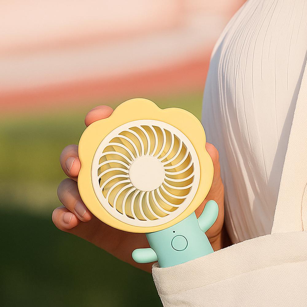 Вентилятор портативний на акумуляторі та USB Квітка Жовтий (51-жов-BT-8861) - фото 2 Вентилятор портативний на акумуляторі та USB Квітка Жовтий (51-жов-BT-8861) - фото 2