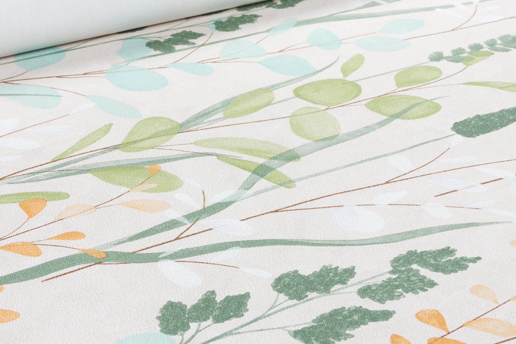 Обои флизелиновые GrandecoLife Karuna A76202 Декор винил горячего тиснения 0,53х10,05 м Песочный