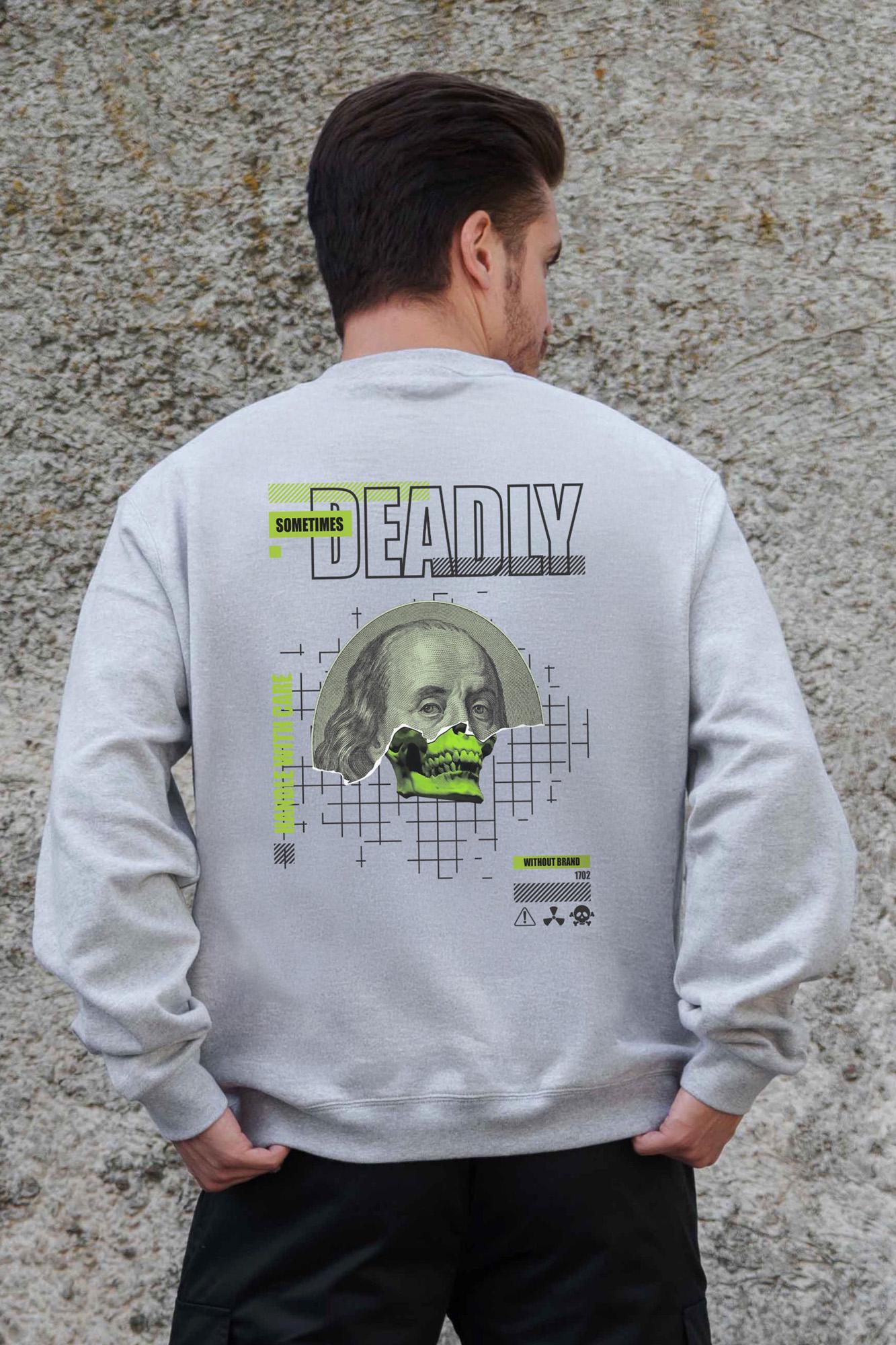 Свитшот оверсайз Without Deadly S/M Grey (S/M8055698)