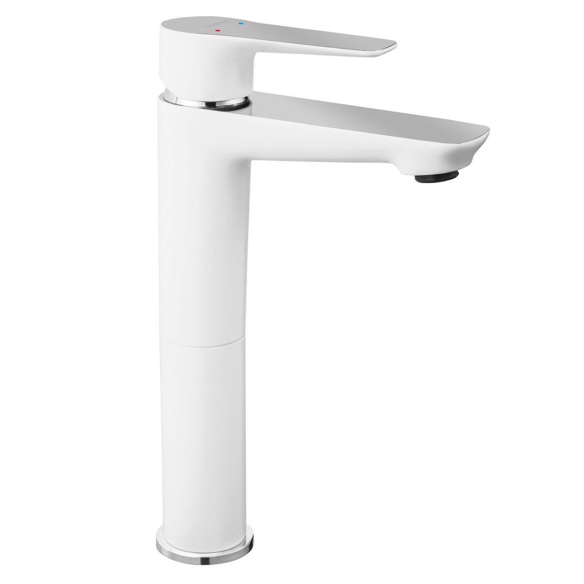 Смеситель для умывальника Ferro Adore BDR2L высокий однорычажный Белый (174792)