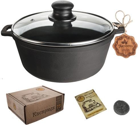 Кастрюля чугунная Maysternya со стеклянной крышкой 3 л - фото 2 Кастрюля чугунная Maysternya со стеклянной крышкой 3 л - фото 2