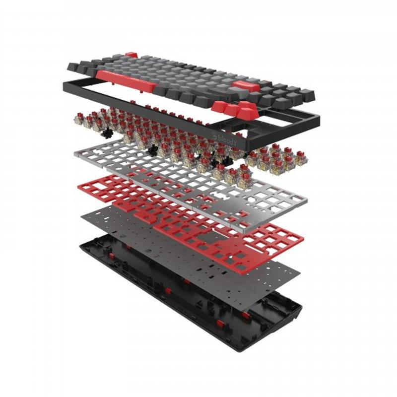 Клавиатура A4Tech S87 Bloody Energy Red BLMS TKL RGB USB-A Black (26451060) - фото 8