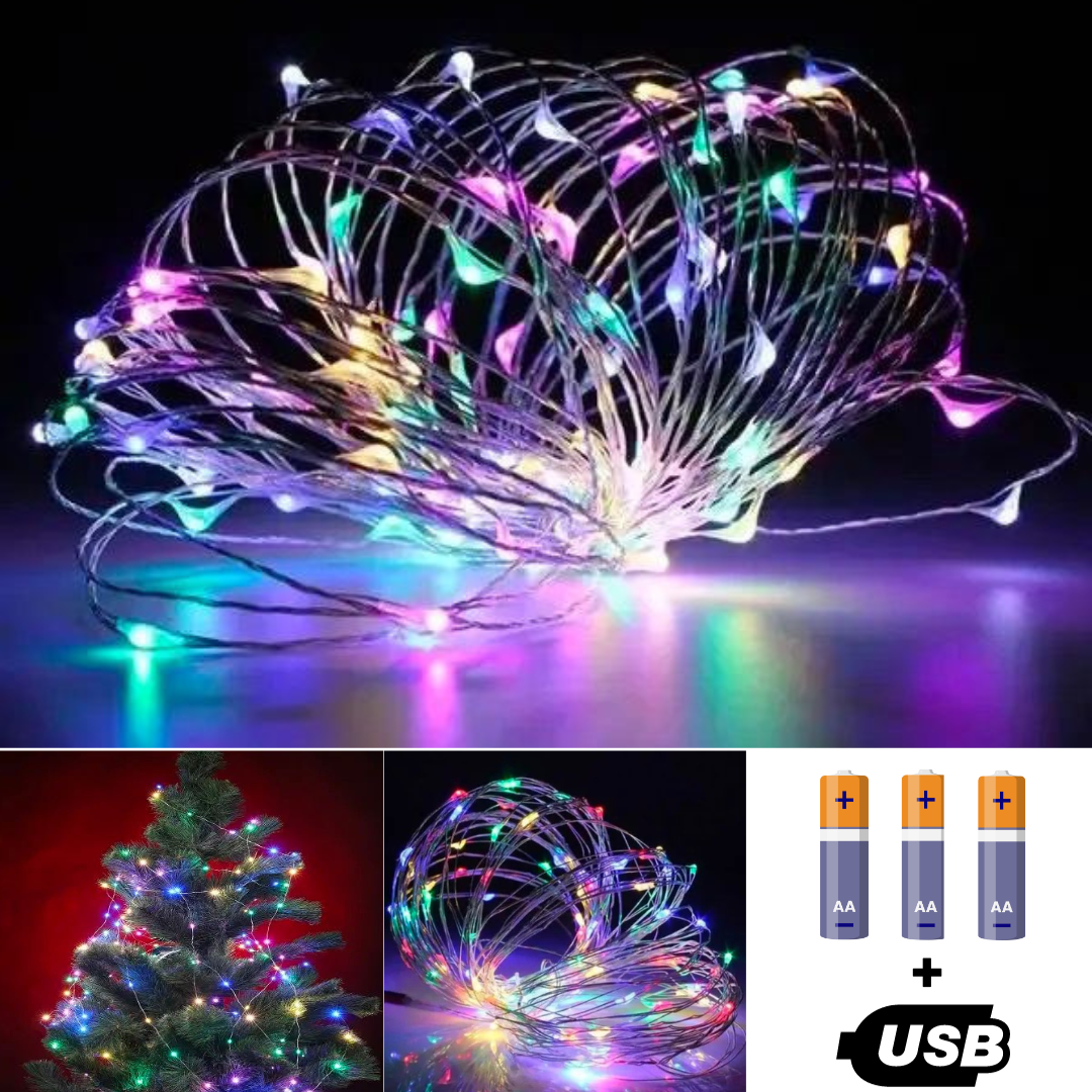 Гирлянда светодиодная нить роса 20 м на батарейках/USB Разноцветный (2417494074) - фото 7 Гирлянда светодиодная нить роса 20 м на батарейках/USB Разноцветный (2417494074) - фото 7