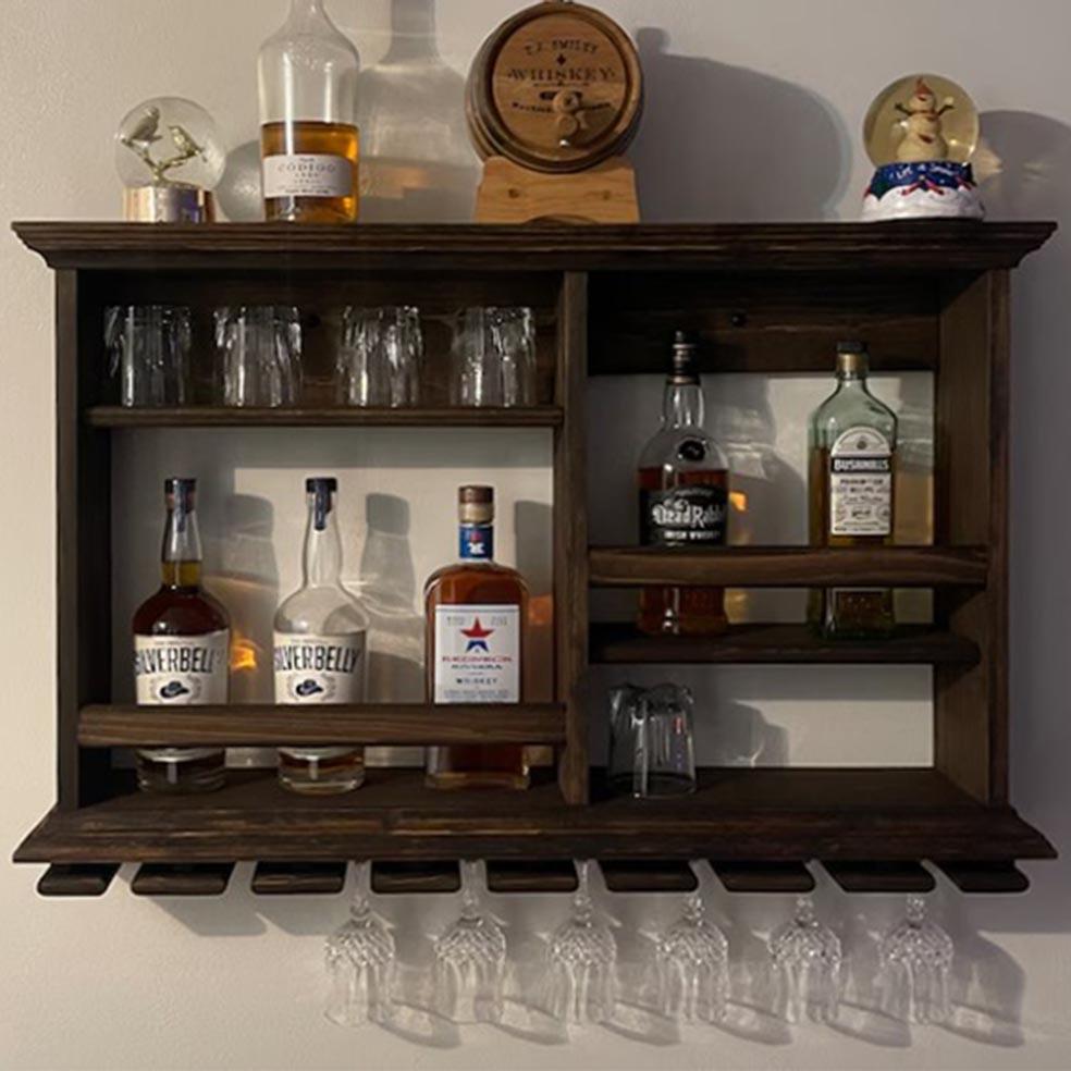 Полка для вина настенная из дерева Ситара Кортадо (ПНК-008937)