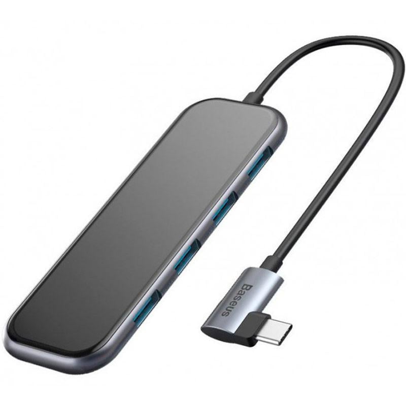 Адаптер мультипортовий USB Хаб Baseus Multi-Functional Type-C Male 4 USB3.0 CAHUB-EZ0G Grey