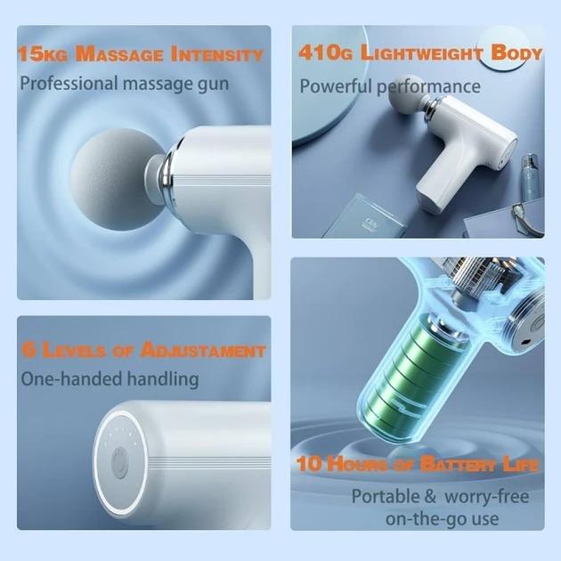 Массажер-пистолет для тела портативный R33464 USB 13х16,5 см - фото 6 Массажер-пистолет для тела портативный R33464 USB 13х16,5 см - фото 6