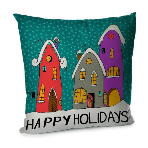 Подушка диванная с бархата Happy holidays 45x45 см (45BP_17NG028)
