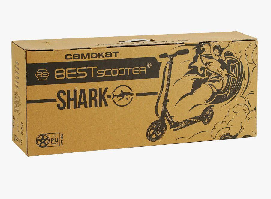 Самокат двоколісний Best Scooter SH 30610 Shark з ручним гальмом/затискач керма/амортизатор/колеса PU 20 см (18177210) - фото 3