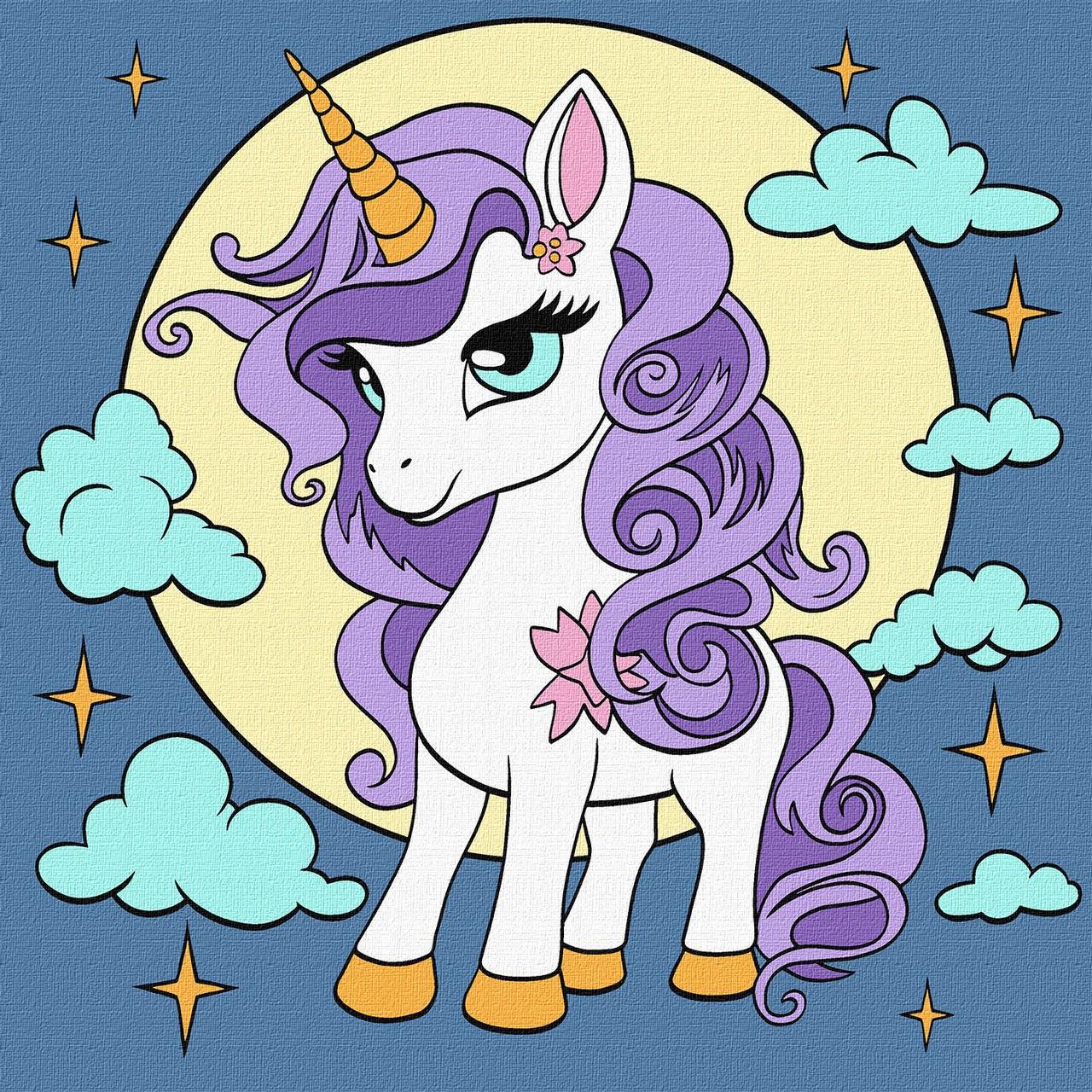 Картина по номерам Идейка Сказочная единорожка 25х25 см