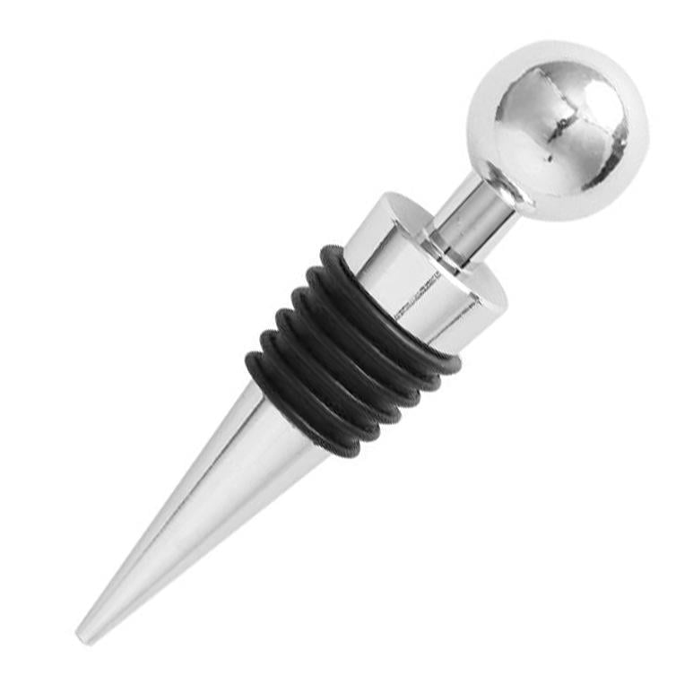 Пробка для вина герметичная из нержавеющей стали 9х2 см Серебряная (29517)