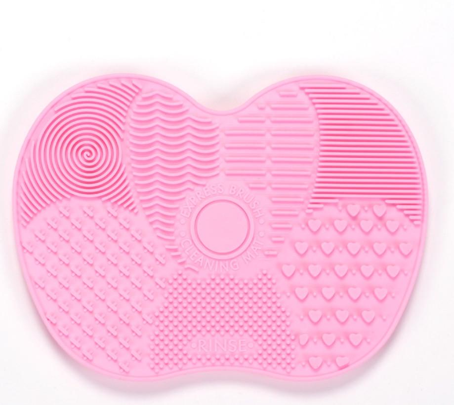 Силіконовий килимок SUNROZ Cleaning Brush Mat для миття ко сметичних пензликів 22,5х17 см Рожевий (SUN2662)