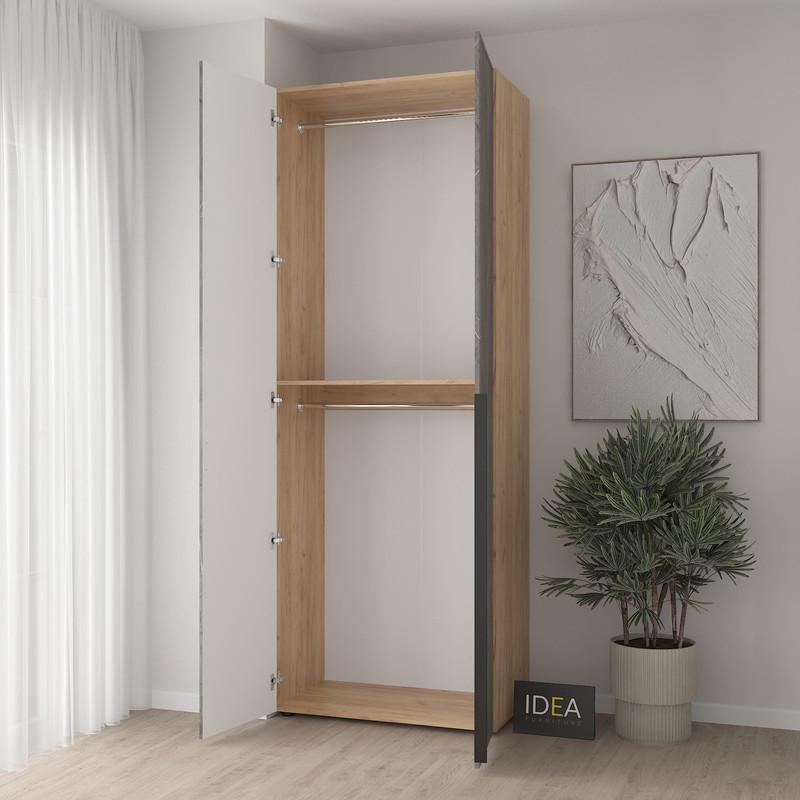 Шафа для одягу Idea С-7.1 з двома штангами Дуб крафт/Юпітер (1814) - фото 2 Шафа для одягу Idea С-7.1 з двома штангами Дуб крафт/Юпітер (1814) - фото 2