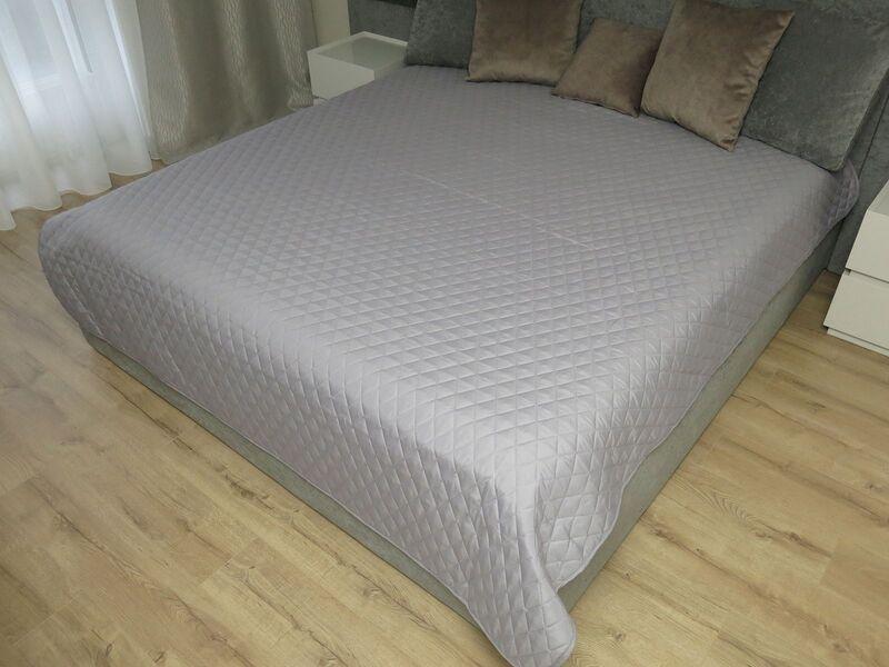 Покривало двостороннє Decorator Ромб 140x215 см Сірий/М'ятний (2020721)