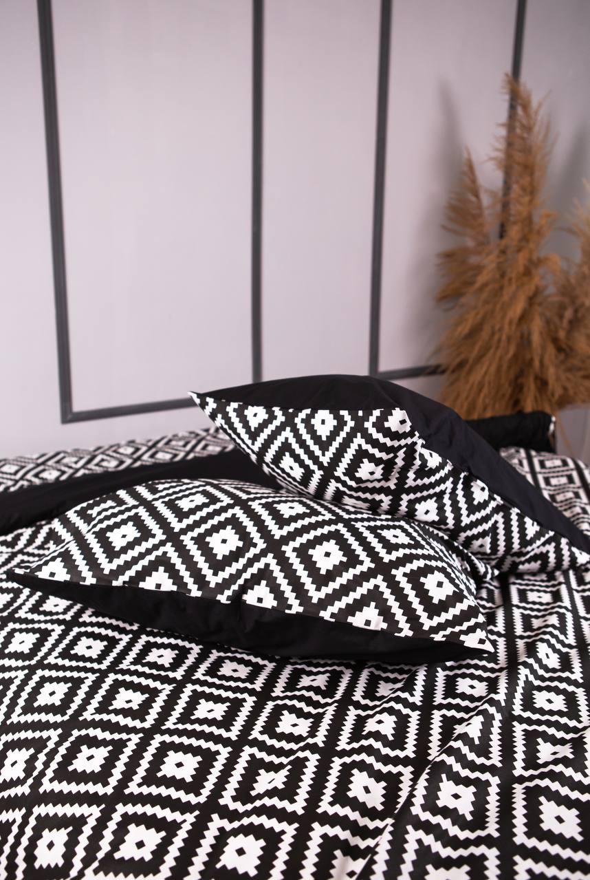 Комплект постельного белья домашний 2 шт. 150х210/230х250/50х70 см Черный