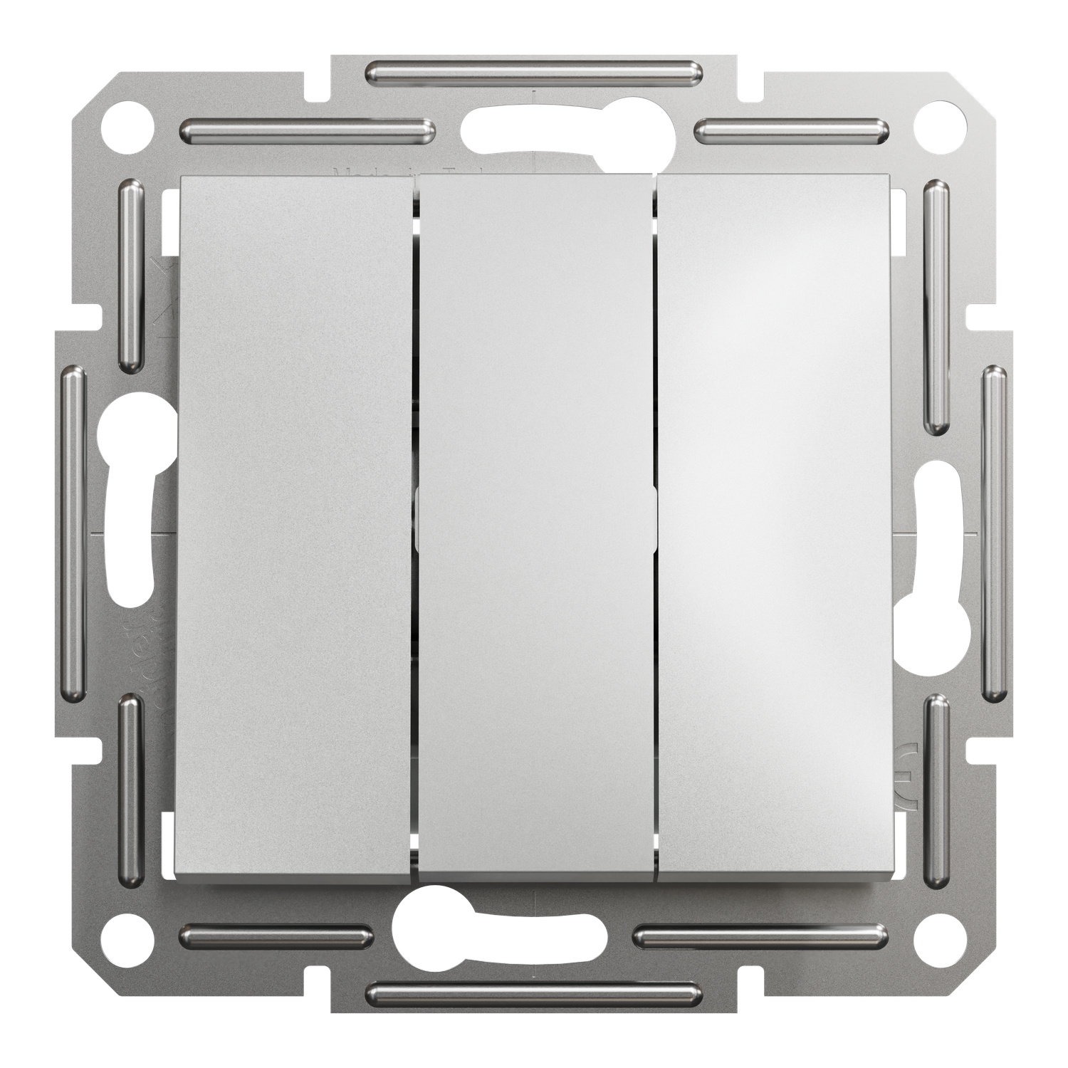 Выключатель трехклавишный Schneider Electric Asfora без рамки Алюминий (EPH2100161)