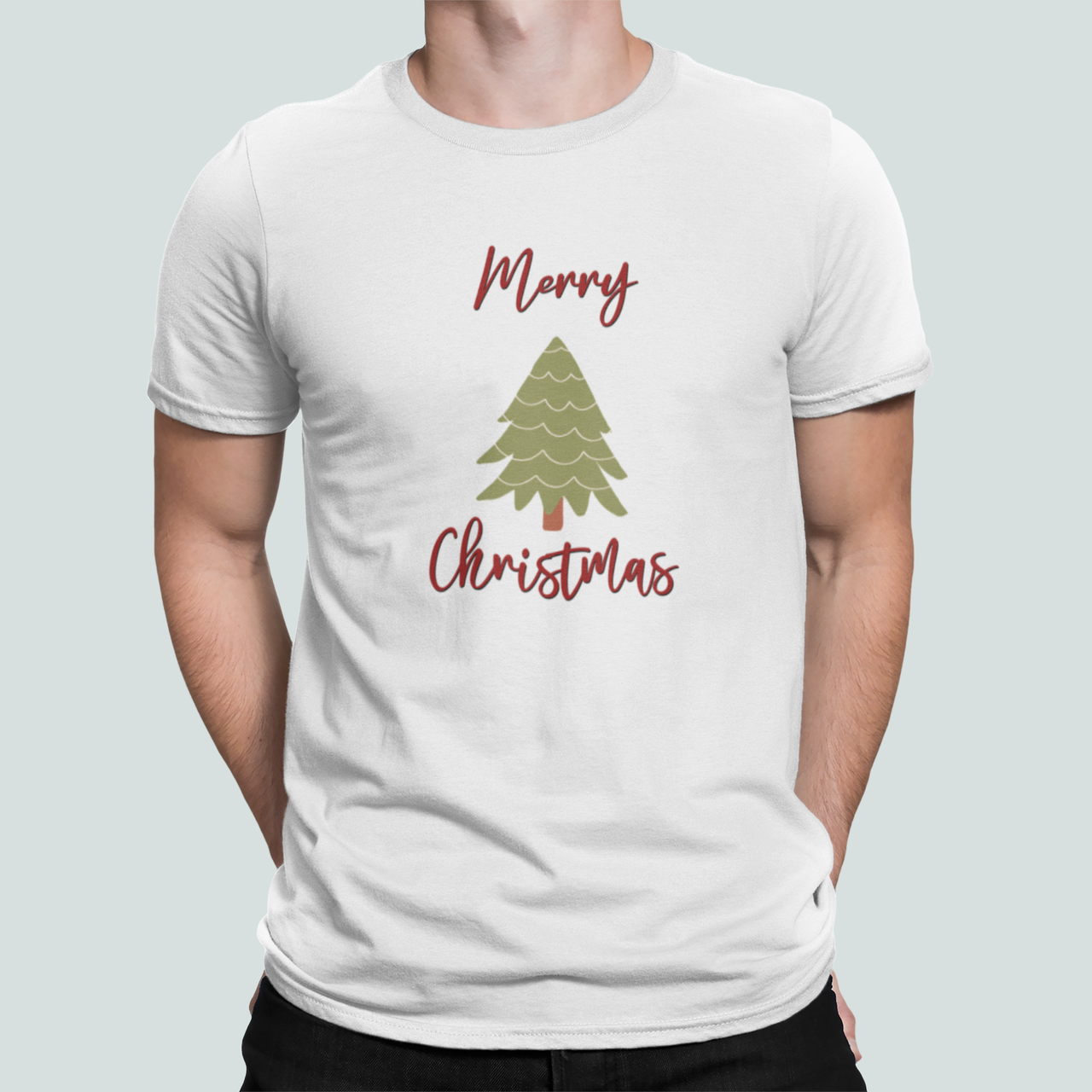 Футболка мужская новогодняя Stedman с принтом "Merry Christmas" S Белый (НГ187-7)