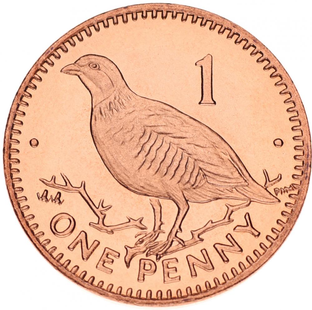 Коллекционная монета Гибралтар 1 пенни 2000 AU-UNC Птица (М12234)