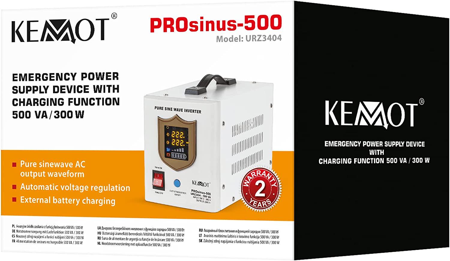 Гибридный ИБП/Инвертор Kemot PROsinus-500 12 V 230 V 500 VA/300 W (URZ3404) - фото 5