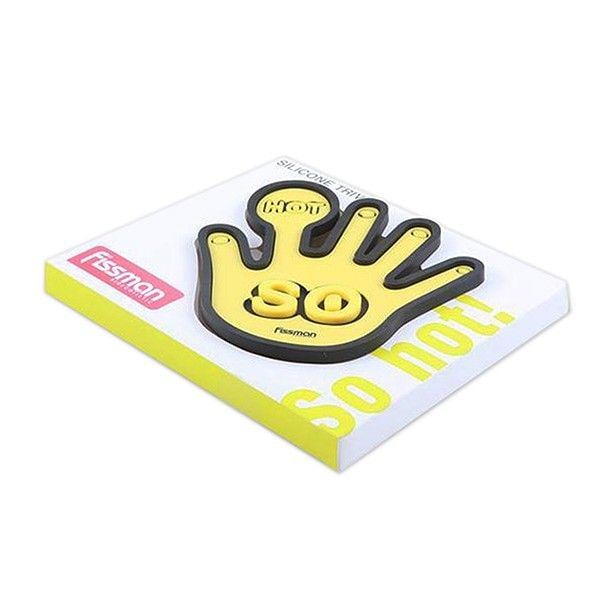 Подставка под горячее Fissman силиконовая в форме ладони "So hot" Желтый (PR-7049.HD)