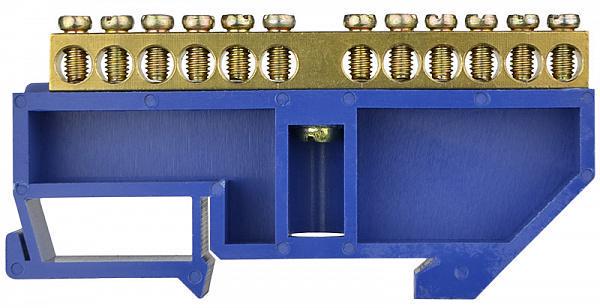 Шина нулевая АСКО-УКРЕМ ВС-4А с изолятором на Din-рейку 12 отверстий (A0150120051)